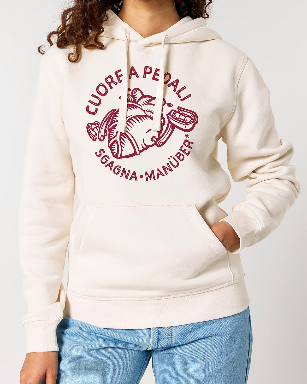 felpa con cappuccio mod. Cuore a Pedali