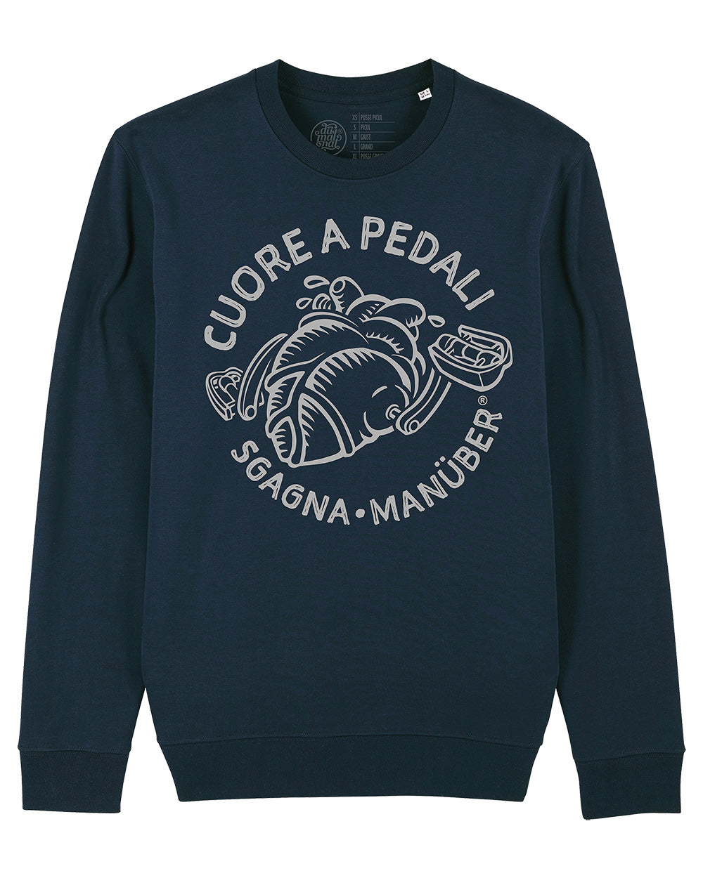 Felpa girocollo mod. Cuore a Pedali