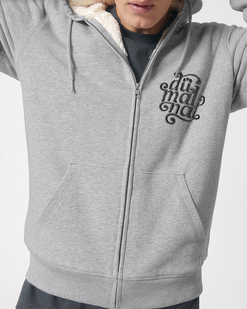 Felpa con zip e cappuccio in Sherpa "Sgagnamanüber" mod. Circolo del Pedale