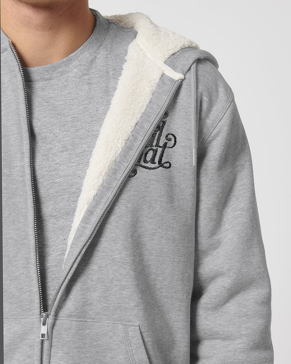Felpa con zip e cappuccio in Sherpa "Sgagnamanüber" mod. Circolo del Pedale