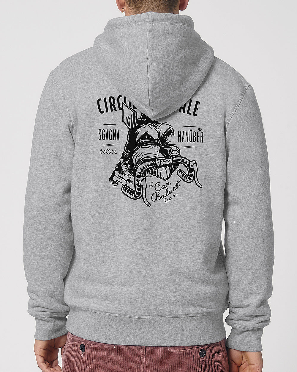 Felpa con zip e cappuccio in Sherpa "Sgagnamanüber" mod. Circolo del Pedale