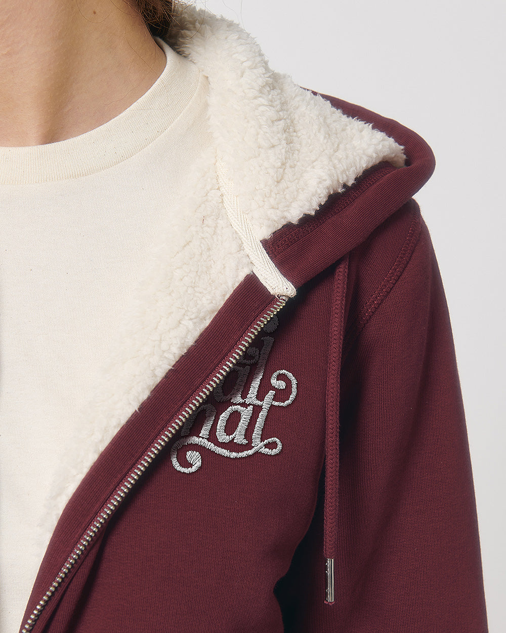 Felpa con zip e cappuccio in Sherpa "Sgagnamanüber" mod. DMN