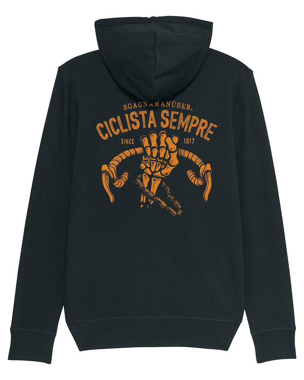 felpa con zip e cappuccio mod. Ciclista sempre