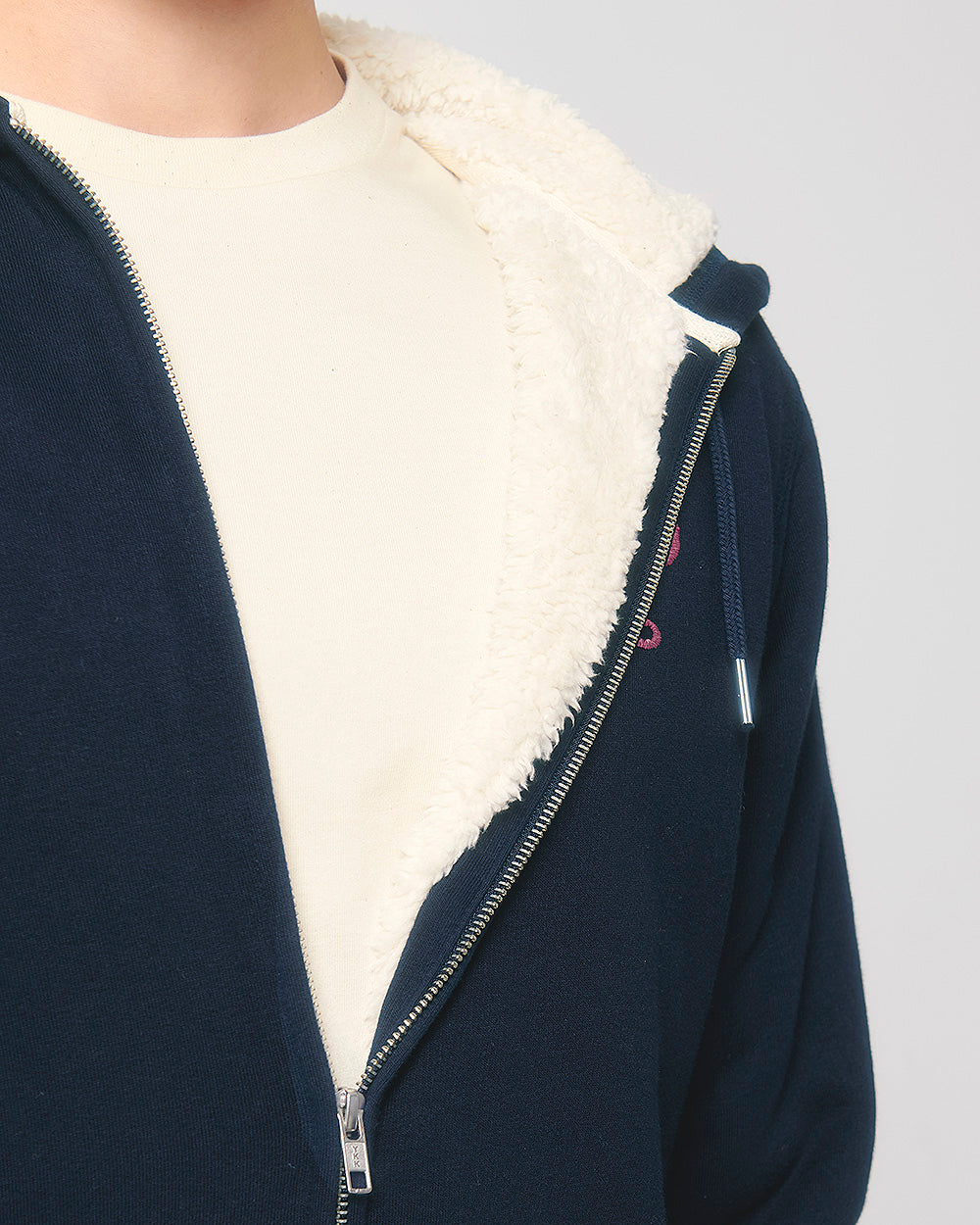 Felpa con zip e cappuccio in Sherpa "Le Storiche" mod. 1999