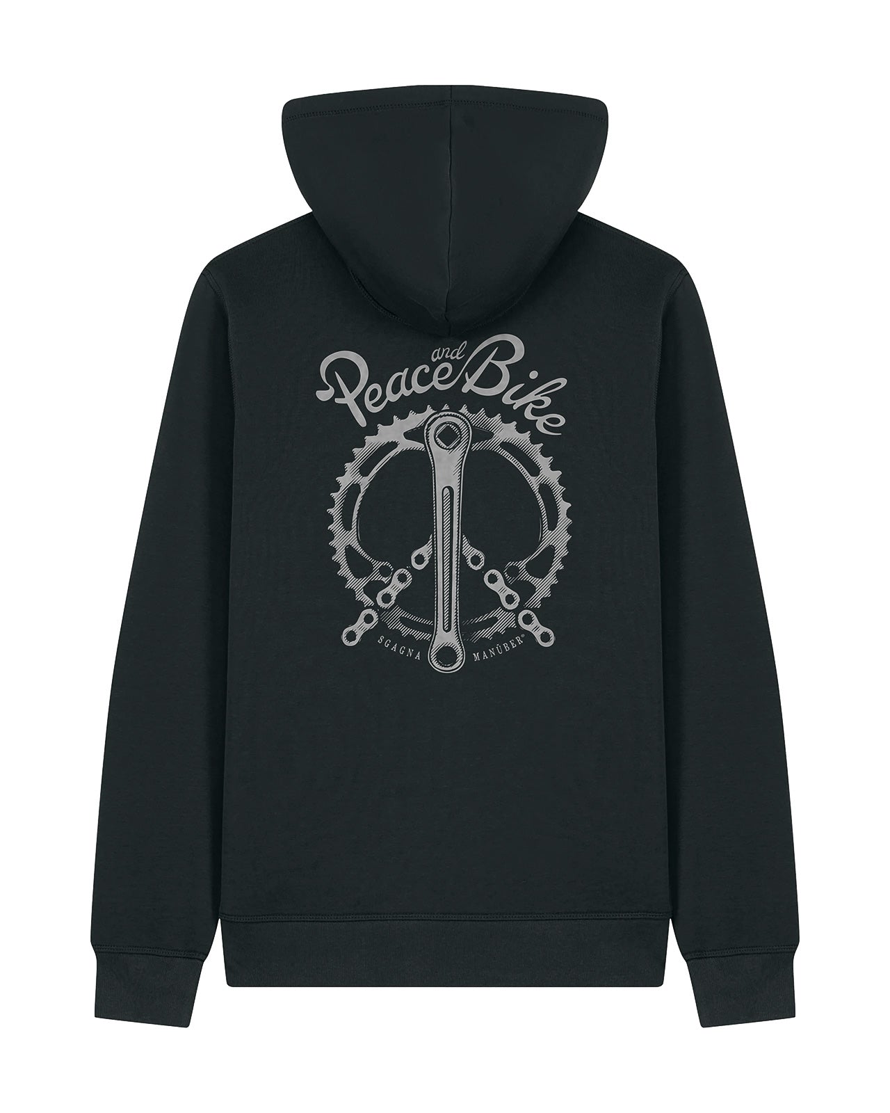 felpa con zip e cappuccio mod. Peace and Bike