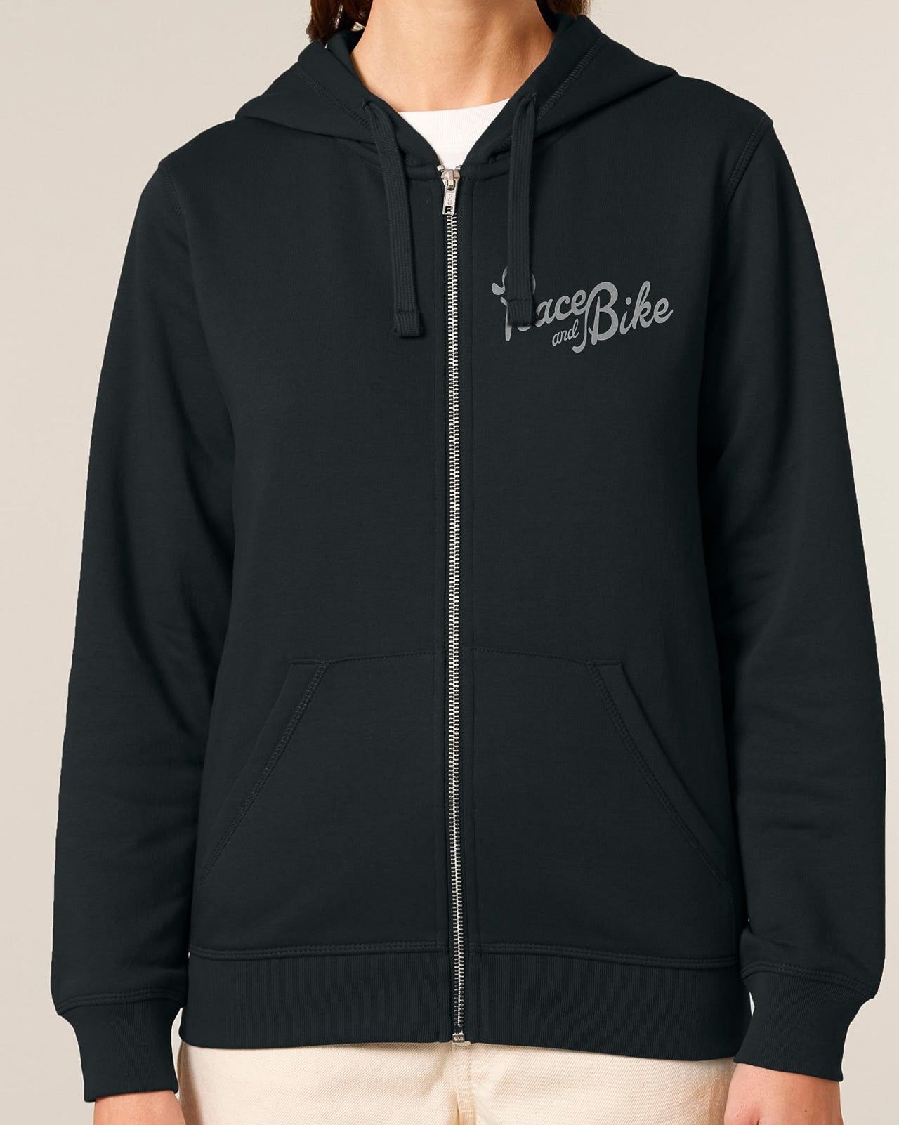 felpa con zip e cappuccio mod. Peace and Bike
