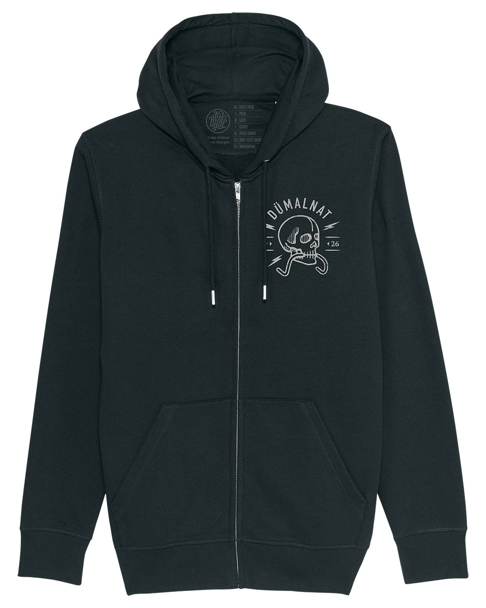 felpa con zip e cappuccio mod. La Maglia Nera