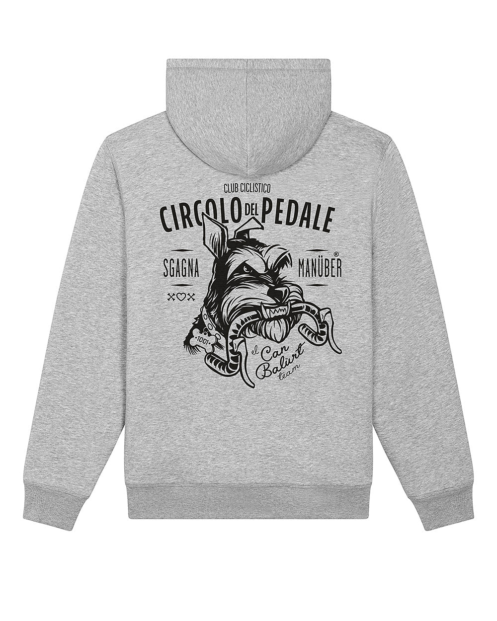 Felpa con zip e cappuccio in Sherpa "Sgagnamanüber" mod. Circolo del Pedale