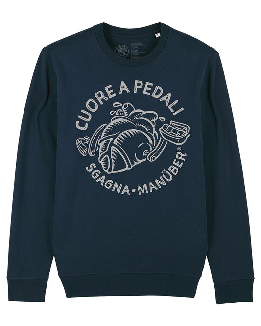 Felpa girocollo mod. Cuore a Pedali