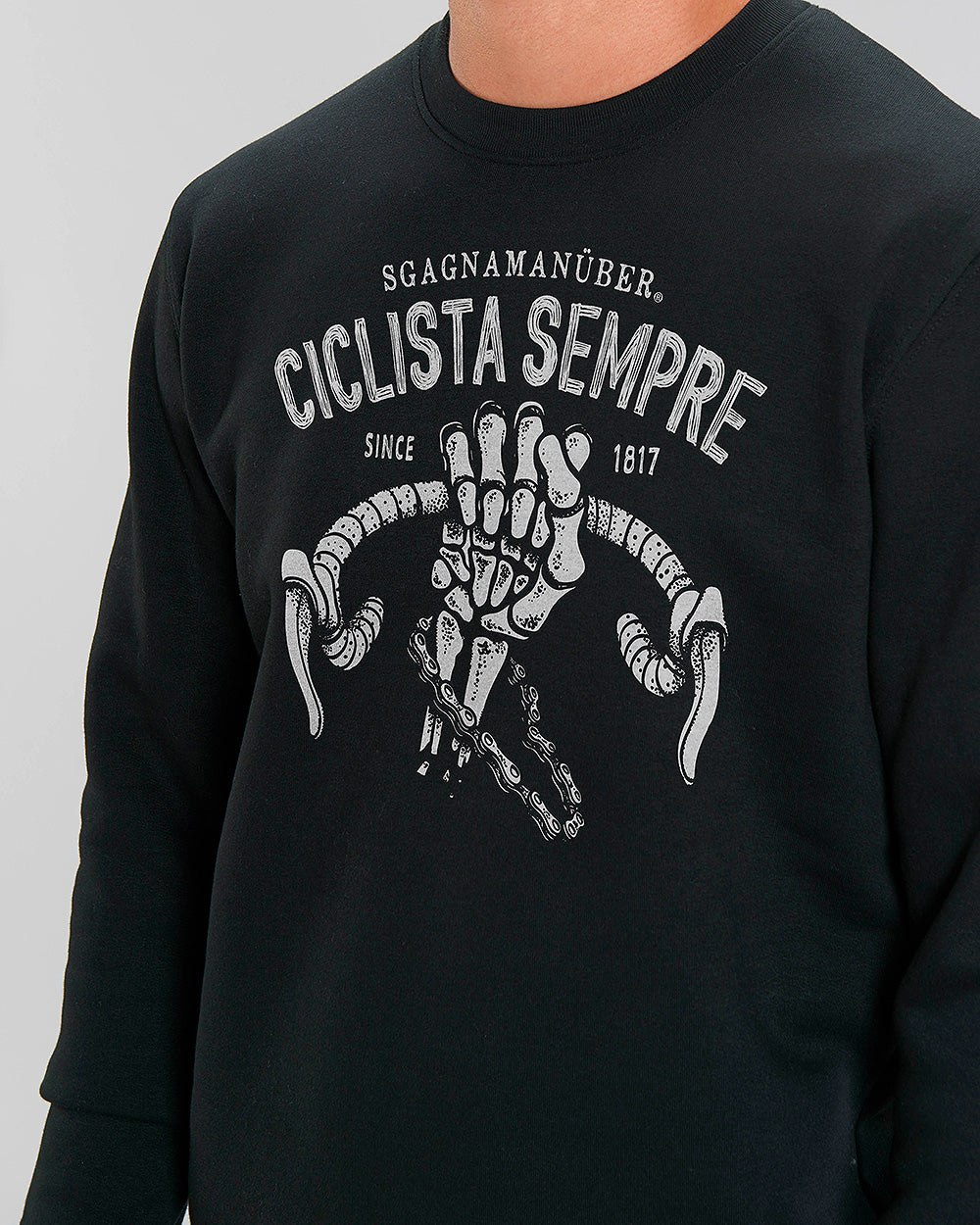 felpa girocollo "Sgagnamanüber" mod. Ciclista sempre