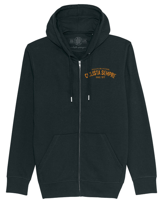 felpa con zip e cappuccio mod. Ciclista sempre