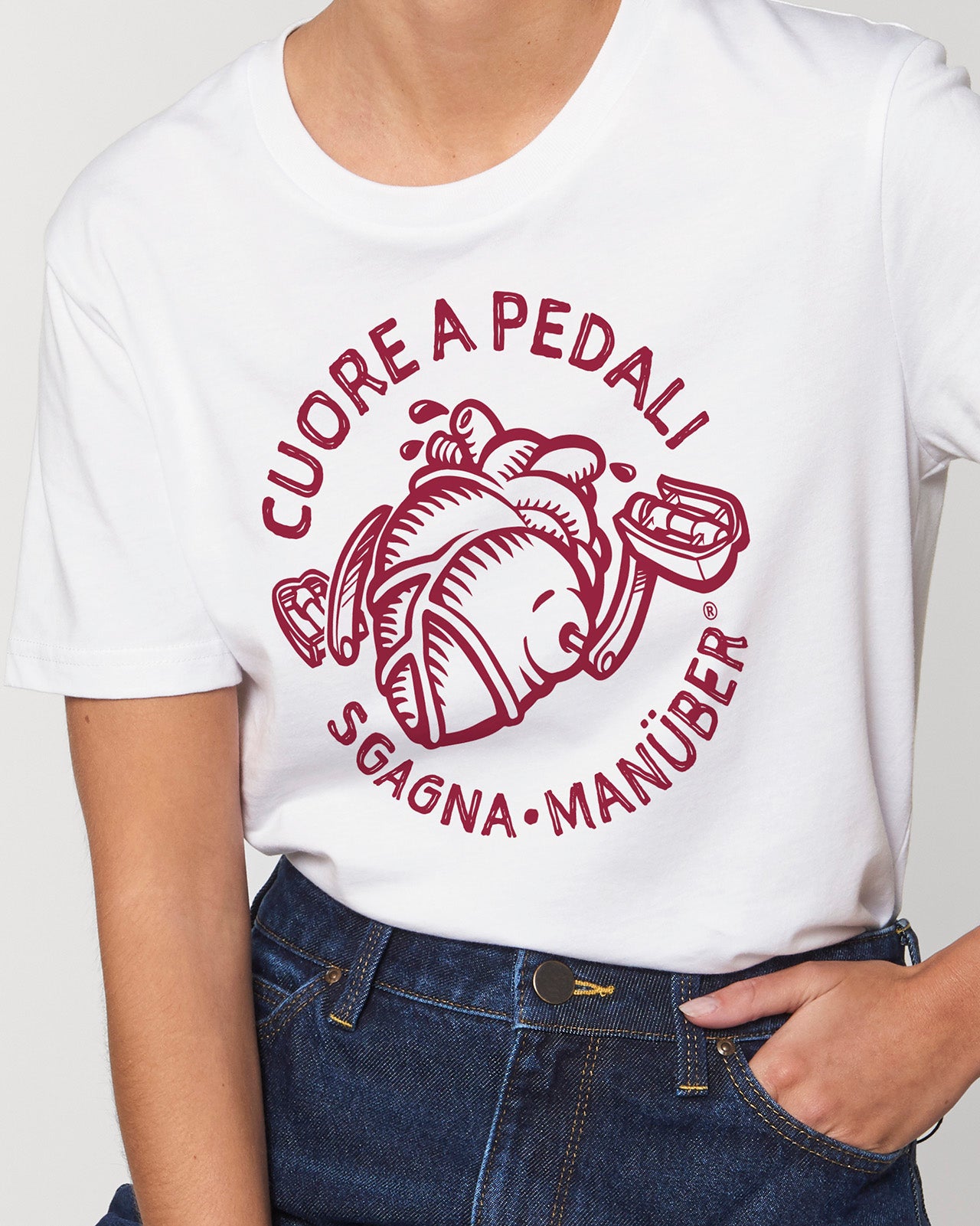 t-shirt "Sgagnamanüber" mod. Cuore a pedali