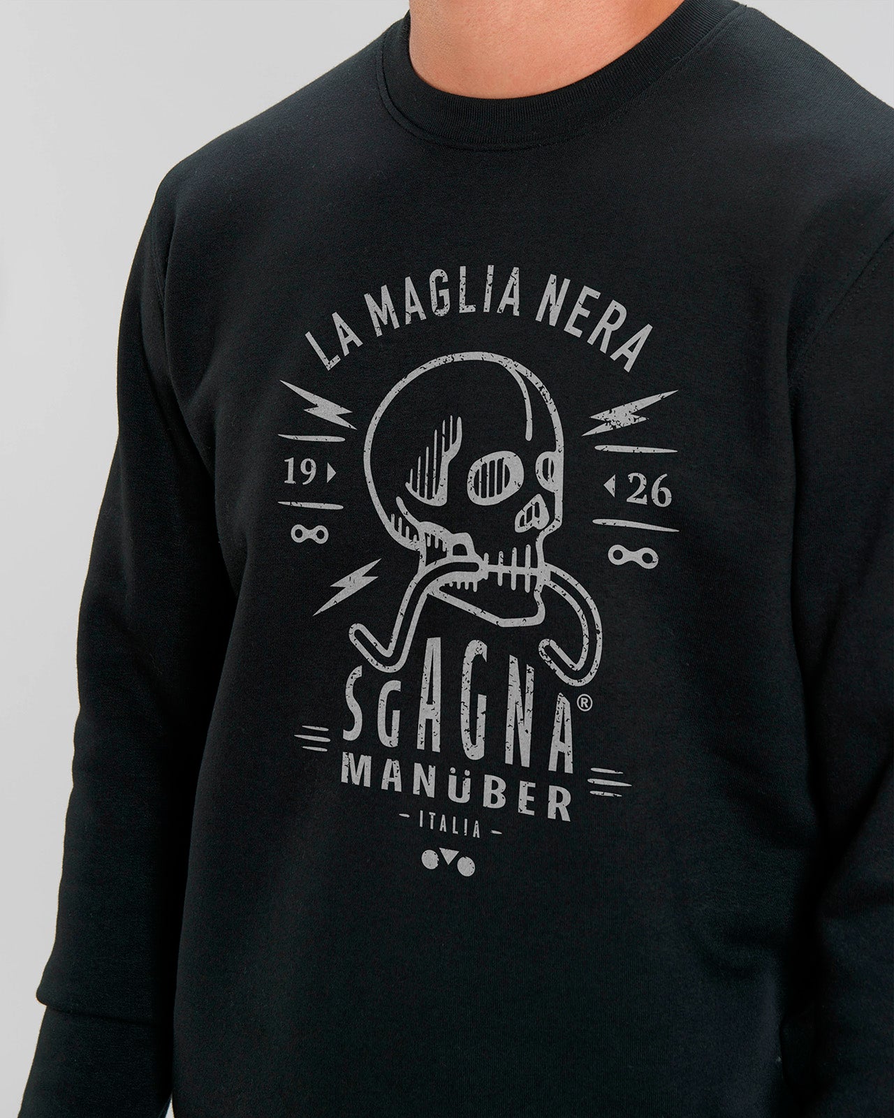 felpa girocollo "Sgagnamanüber" mod. La Maglia Nera