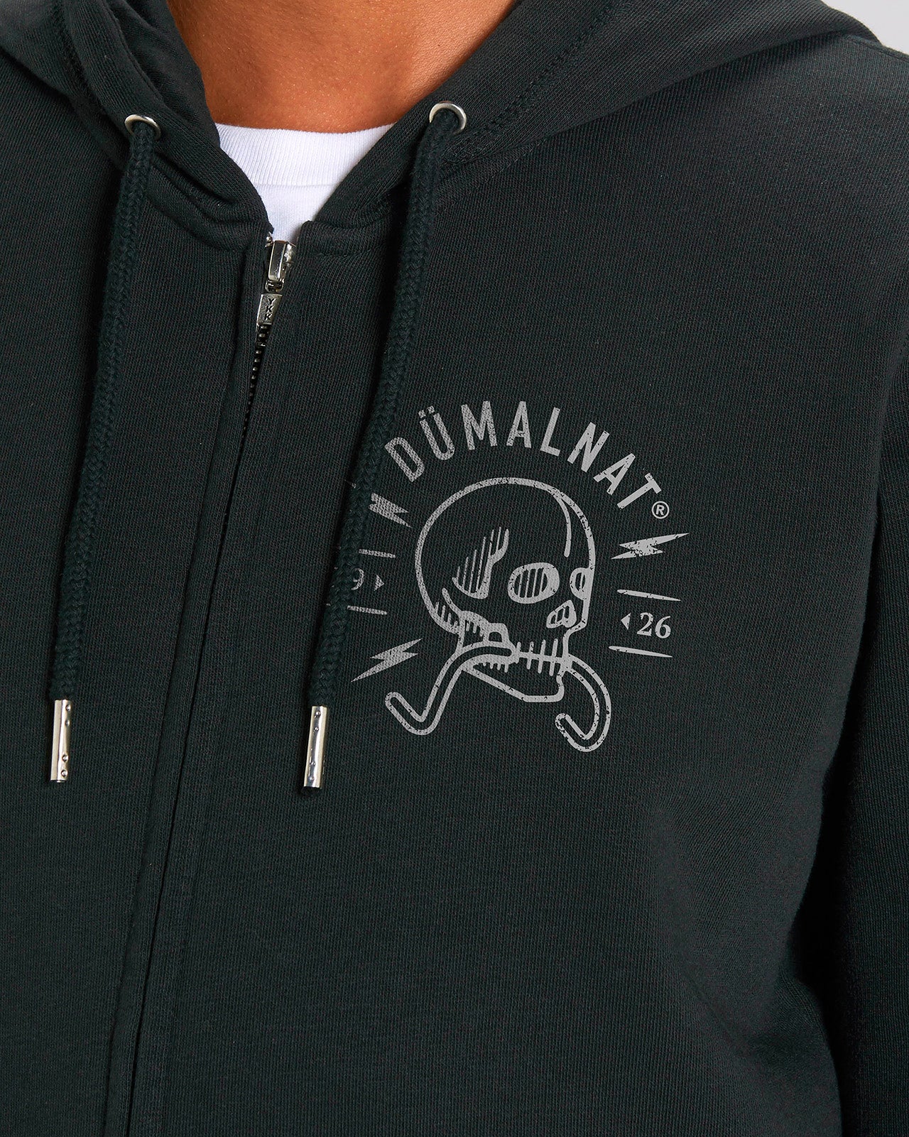 felpa con zip e cappuccio mod. La Maglia Nera