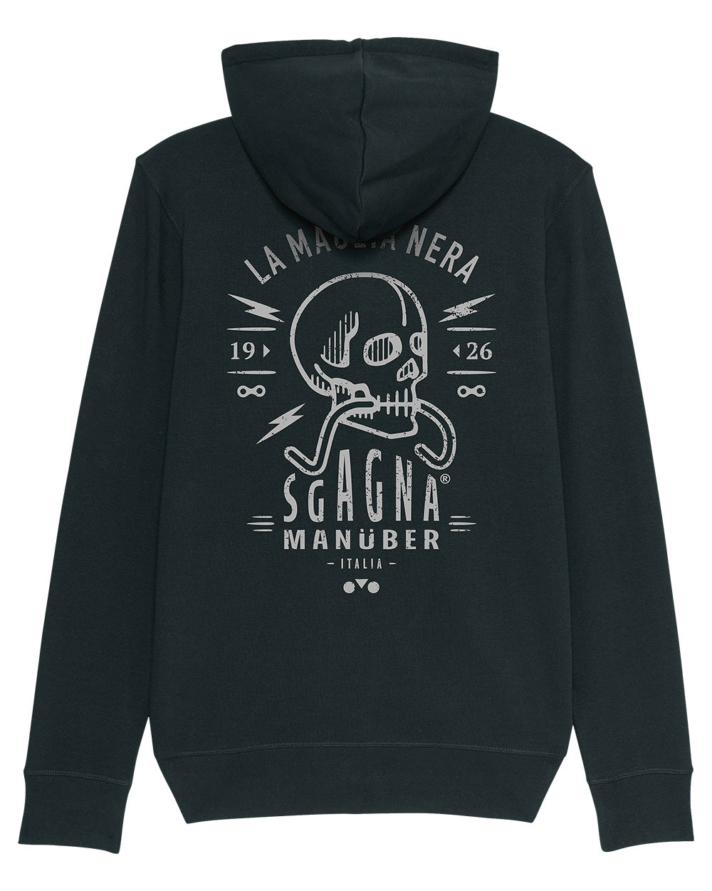 felpa con zip e cappuccio mod. La Maglia Nera