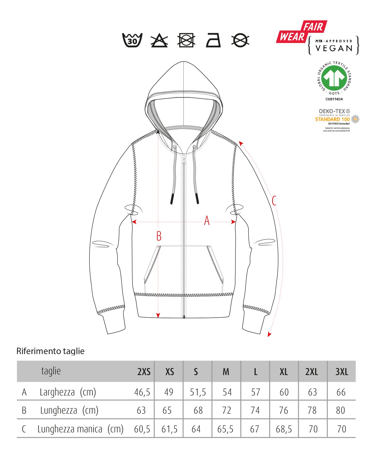 felpa con zip e cappuccio "le Storiche" mod. 1999