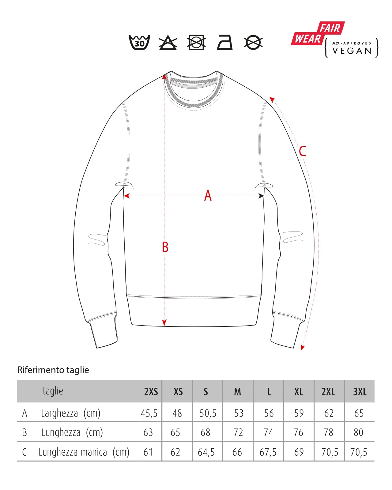 felpa girocollo "Sgagnamanüber" mod. La Maglia Nera